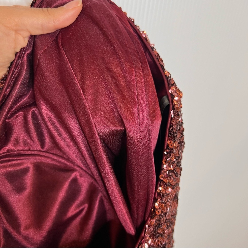 LA FEMME One Shoulder Sequin Mini Dress. Size 6 - Picture 7 of 9